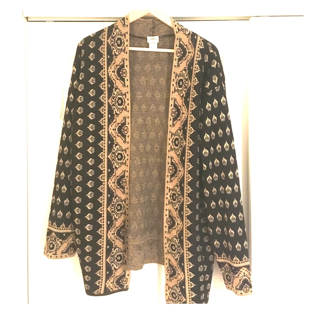 Oversized Egyptian Print Cardigan